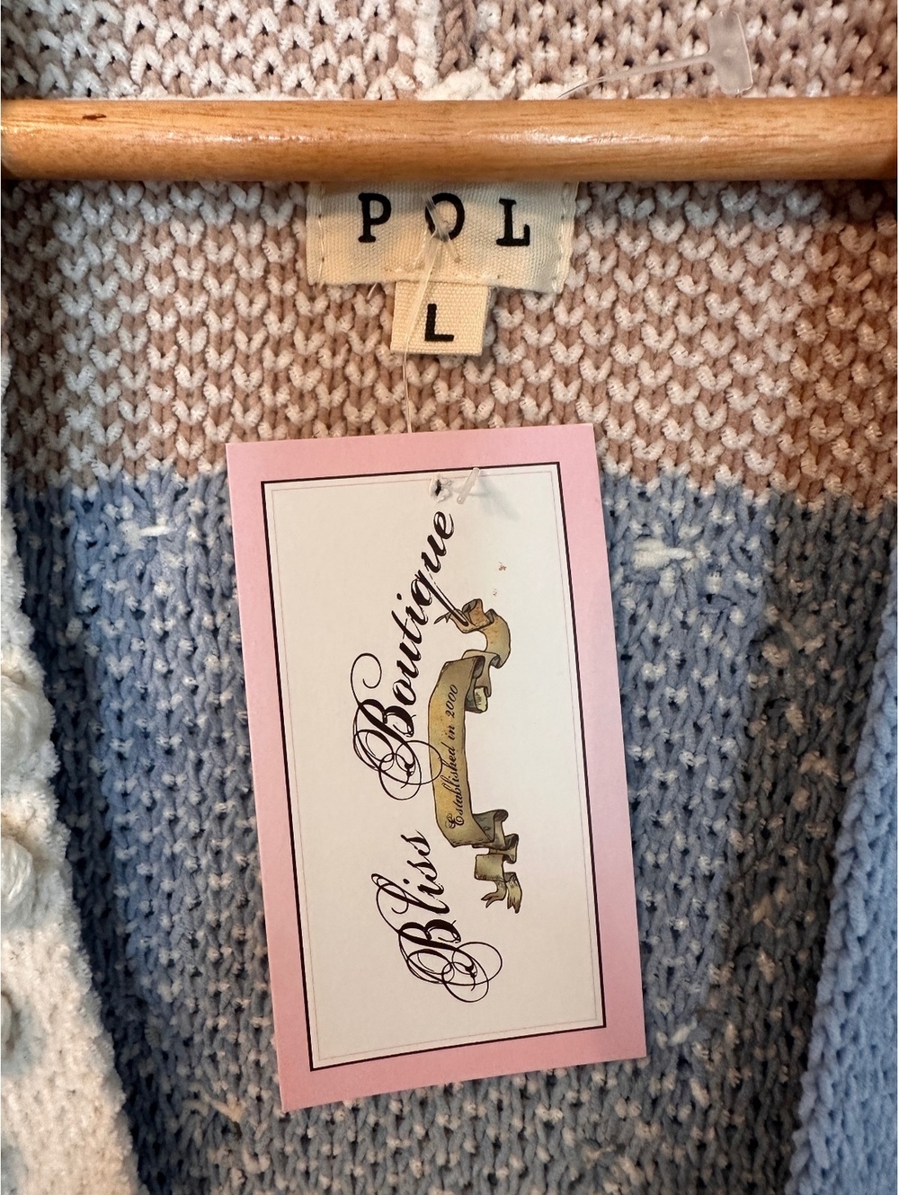 POL Patchwork Crochet Flower Heart Oversized Cardigan Sweater Size L - Picture 3 of 8